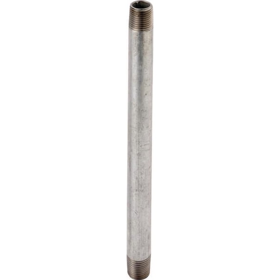 WORLDWIDE SOURCING GN 1/2X30-S Long Seamless Pipe Nipple, 1/2 in, Threaded, 30 in L, Steel, Galvaniz