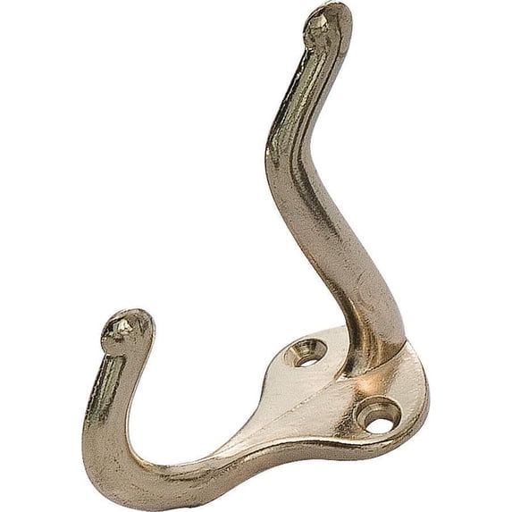 COAT/HAT HOOK ZINC BRT BRS