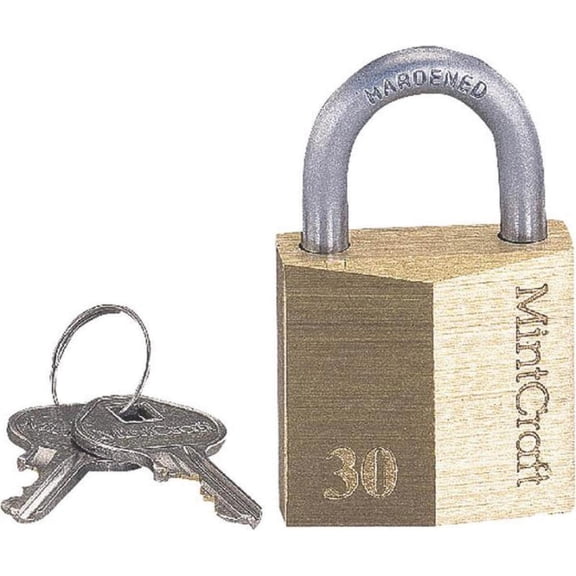 Padlock Brass 13/32in Wd Shkl