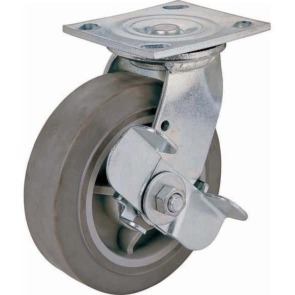 ProSource Heavy Duty Swivel/Brake Caster, 6 In Dia X 2 In W, 500 Lb, Thermoplastic Rubber