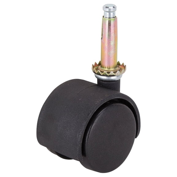 ProSource JC-F02-PS Dual Wheel Furniture Caster, 40 lb Load, 1-5/8 in Dia, Nylon Wheel, Stem Mount