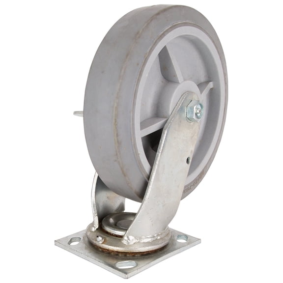 ProSource JC-T08 Swivel/Brake Caster, 8 in Dia Wheel, 2 in W Wheel, Thermoplastic Rubber Wheel, Gray, 750 lb