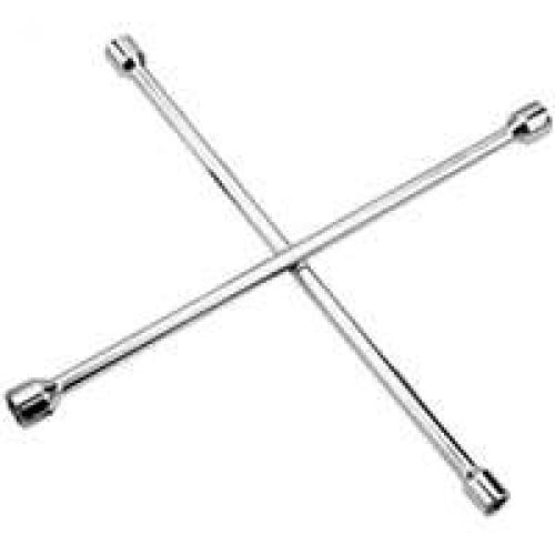ProSource JL-AT-TGCW10133L 4-Way Metric Lug Wrench, 20 in OAL, Carbon Steel, Chrome Plated