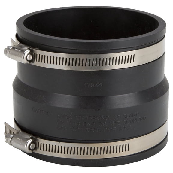 ProSource KJ-003 Coupling, 4 x 4 in, PVC, Black