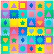 ProSource Kids Foam Puzzle Floor Play Mat with Shapes & Colors