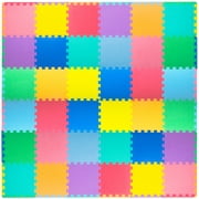 ProSource Kids Solid Colors Foam Puzzle Floor Play Mat, 36 or 16 tiles