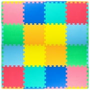 ProSource 16-Piece Foam Puzzle Mat, Kids Foam Play Mat, Homeschool Room Essentials, 4' x 4'