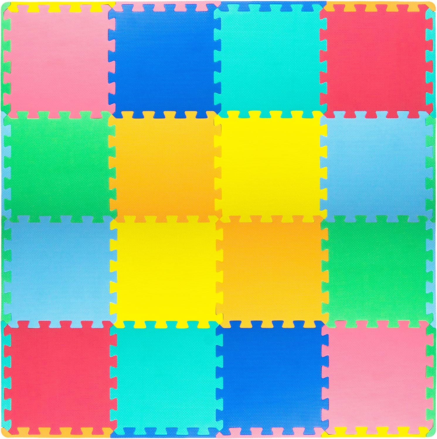 ProSource Kids Solid Floor Play Mat 3 8 in 16 Sq Ft 16 Tiles
