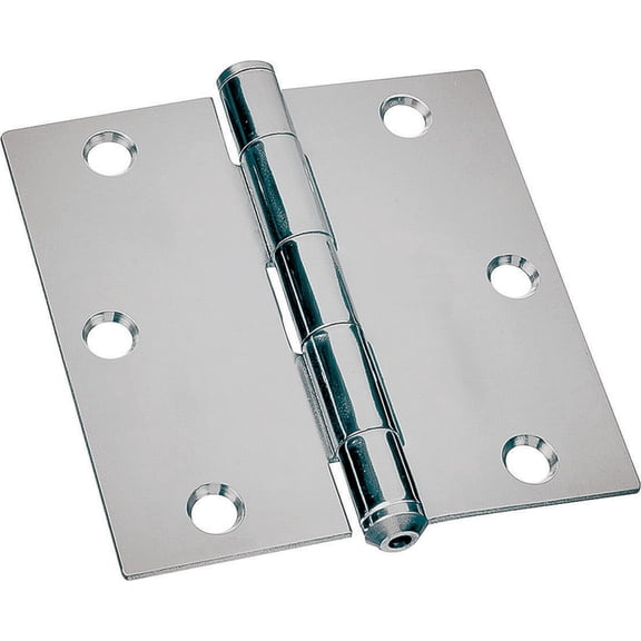 ProSource 2907178 Wide Utility Hinge, 8 Hole, 4 in L x 4 in W Door Leaf, Steel, Zinc Plated