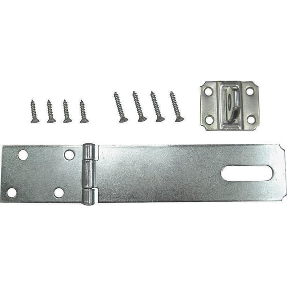 ProSource LR-129-BC3L-PS Fixed Staple Safety Hasp, 6 in L x 1-3/4 in W, Fixed Pin, Steel, Zinc Plate