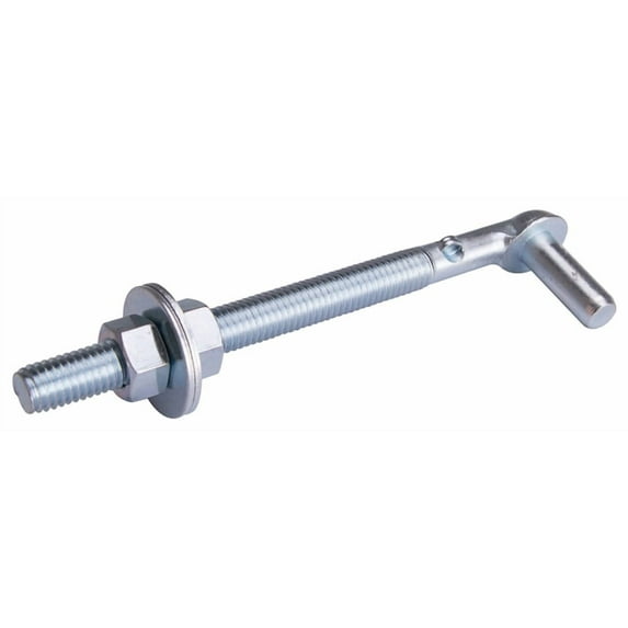 Prosource LR083 Bolt Hook, 1/2 in Dia x 6 in L, Zinc Plated
