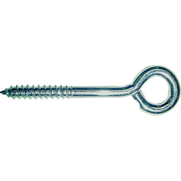 ProSource Lag Eye Bolt, 5 In L, 1-3/16 In, Steel, Bright Zinc Plated