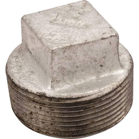 ProSource Malleable Pipe Plug, 3/8 in, Galvanized, Screw