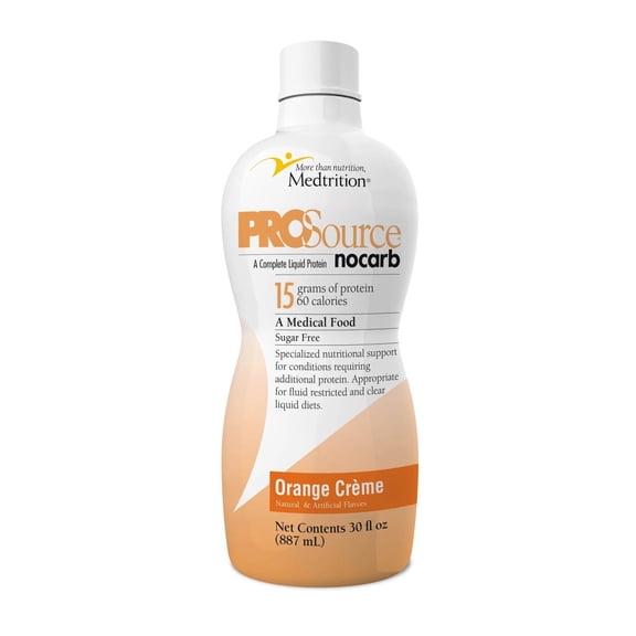 ProSource NoCarb Liquid Protein Supplement, Orange Creme, 32 oz. Bottle, 1 Ct