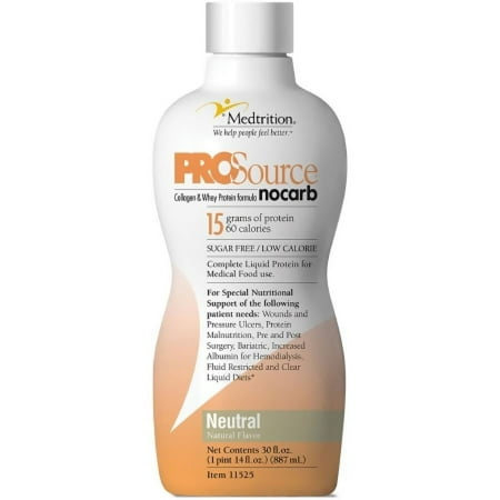 ProSource NoCarb Protein Supplement, Unflavored, 30 ounce Bottle Concentrate, 4 Count