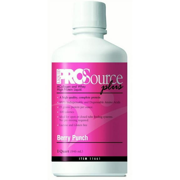 ProSource Plus Protein Supplement Berry Punch Flavor 32 oz. Bottle Ready to Use, 11661 - Case of 4