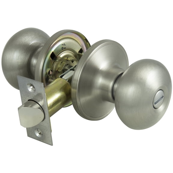 ProSource Privacy Tubular Knobset 2-3/8 - 2-3/4 In Adjustable 6-Way Latch Bolt 2 Screws Fasteners