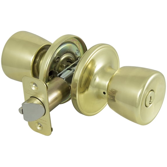 ProSource 5594189 Privacy Tulip Knobset, 2-3/8 - 2-3/4 in, Polished Brass