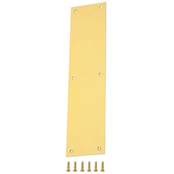 ProSource Push Plate, Aluminum, Bright Brass