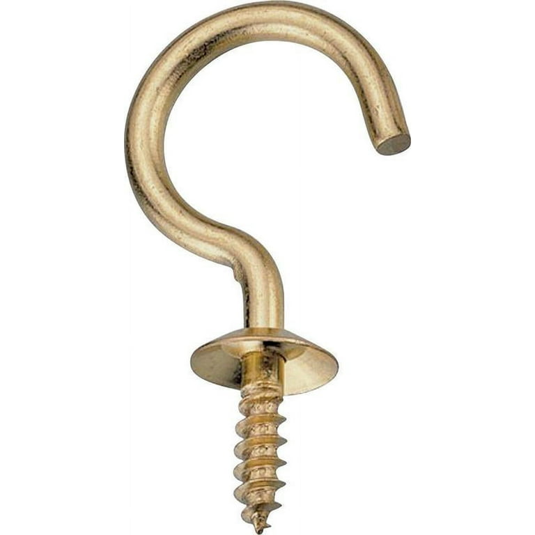 Glarks 120-Pieces 6 Size Brass Plated Screw-in Cup Hooks Lag