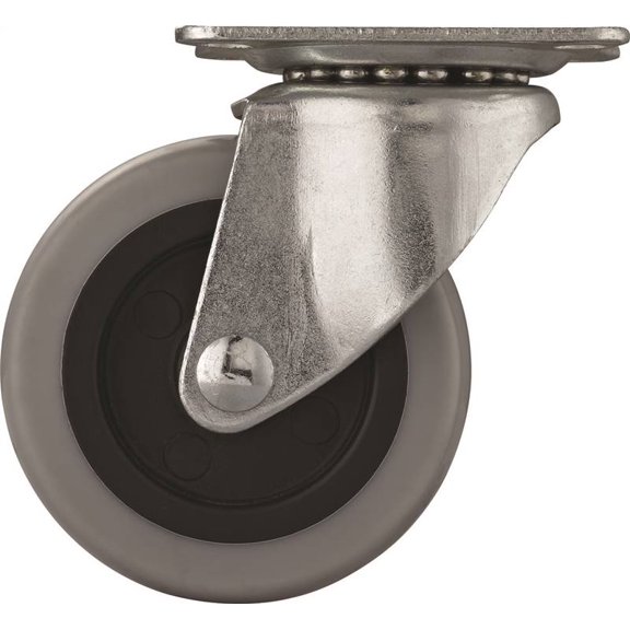Prosource JC-N04-G Swivel Swivel Plate Caster, 3 in Dia, 130 lb, Thermoplastic Rubber