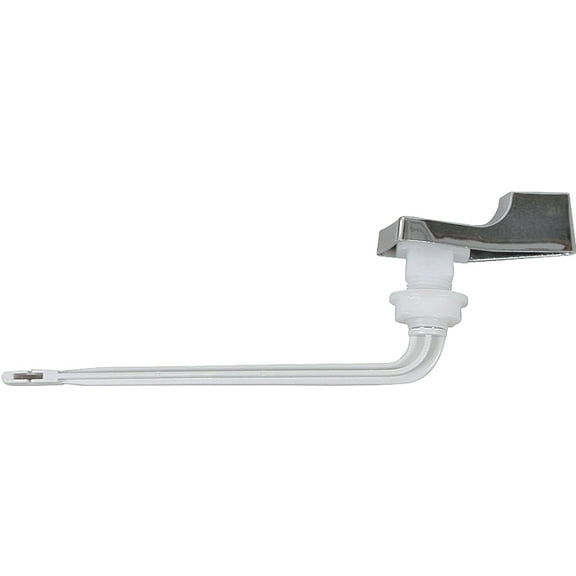 ProSource Toilet Flush Lever, Front Mounting, 4 in L Flush Arm, Plastic, Chrome