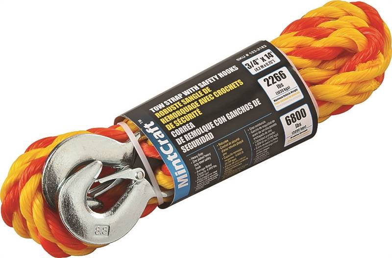 Mini Rope Tows Tow Rope W/hook 3/4inx14ft - Walmart.com