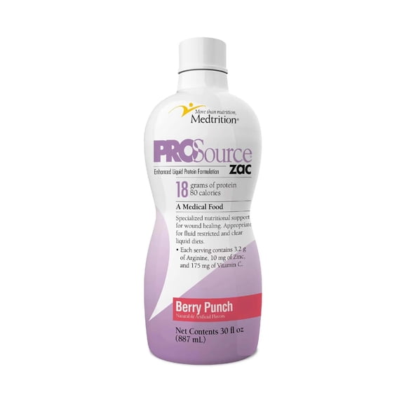 ProSource ZAC Protein Supplement, Berry Punch Flavor, 30 oz., 4 Ct