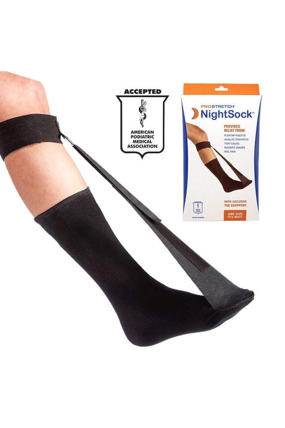 NightSock, Overnight Relief for Plantar Fasciitis and Achilles Tendonitis, Includes Toe Support, OSFM