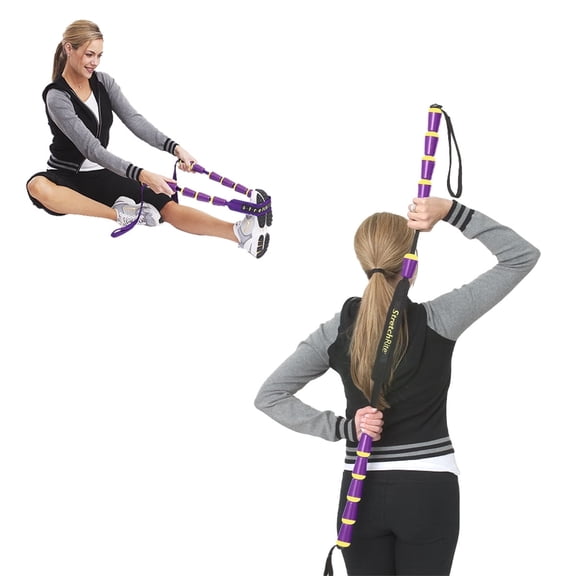 ProStretch StretchRite, Physical Therapy Stretching Strap for Sore Muscles and Improved Flexibility, Purple/Yellow