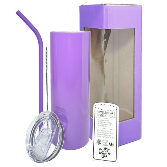 ProSub 20oz Epoxy & Engravable Coated Stainless Steel Skinny Tumbler - Purple