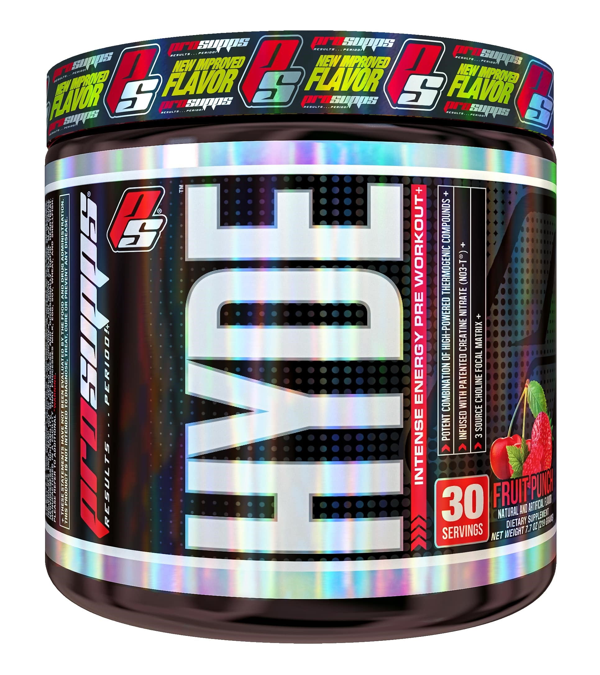 ProSupps Hyde V3 Pre Workout Powder, Fruit Punch, 30 Servings
