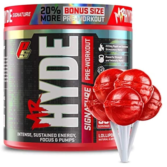 ProSupps Mr. Hyde Signature Pre-Workout Bonus Size, Lollipop Punch, 36 Servings