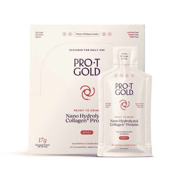 Liquid Collagen Protein Shot, 17g Clear Protein Nano-Hydrolyzed Grass Fed Collagen