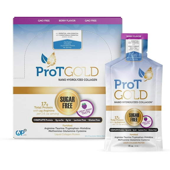 Liquid Collagen Protein Shot, 17g Clear Protein Nano-Hydrolyzed Grass Fed Collagen