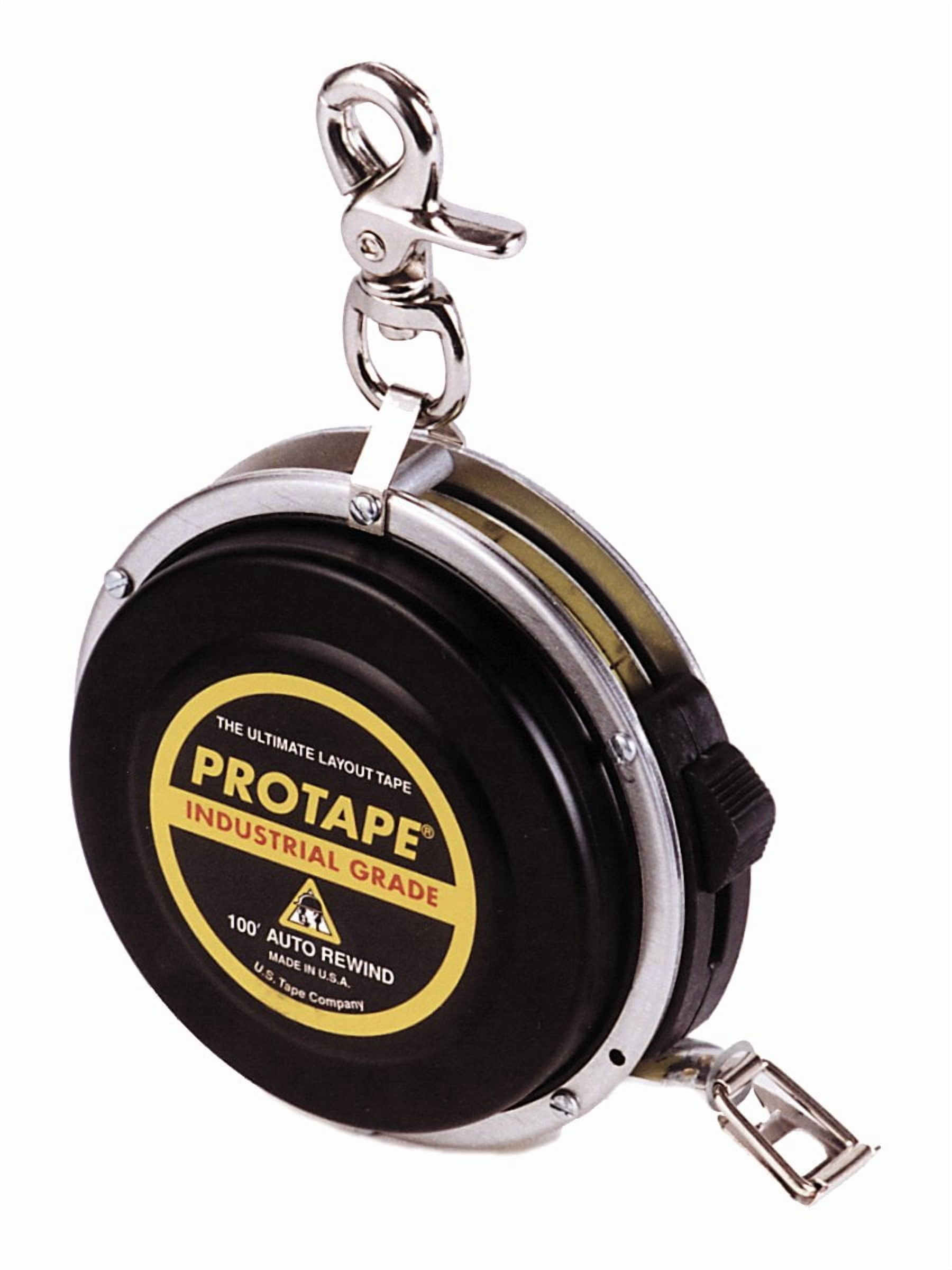 "ProTape, Auto-Rewind Tape Measure (3/8"" wide x 100 long),Nylon Coated Blade 47322 (900B), Increments by 1/8th of an inch."