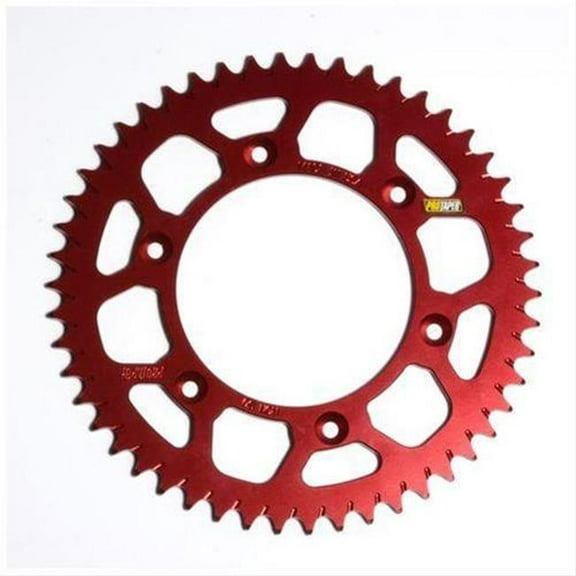 ProTaper Race Spec Aluminum Motorcycle Rear Sprocket Compatible for Honda CR125R - Red / 49T
