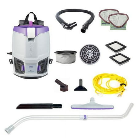 ProTeam GoFit 3 Commercial Backpack Vacuum with Xover Multi-Surface Telescoping Wand Tool Kit, 3 qt, Corded