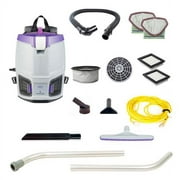 ProTeam GoFit 3 Commercial Backpack Vacuum with Xover Multi-Surface Two-Piece Wand Took Kit, 3 qt, Corded