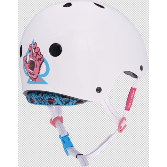 ProTec Skateboard Pads Low Pro Santa Cruz White Skate Helmet - (Certified) - Large / X-Large 22.44" - 23.62"