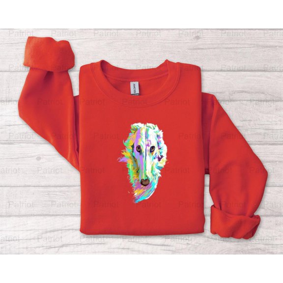 ProTee21 Colourful Dog Borzoi Graphic Design Dog Image Print Fun Fun T-Shirt, SW, Hoodie, for Unisex, up to size 5XL.