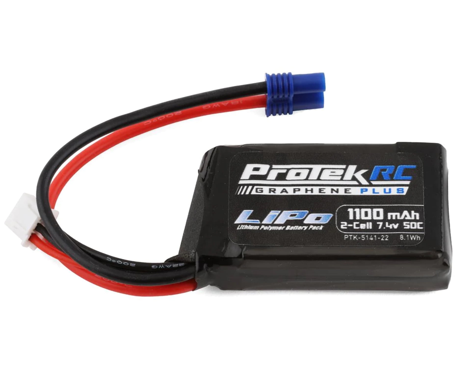 ProTek RC 2S 50C 1100mAh Losi Mini T/B JRX2 LiPo Battery w/EC2 ...