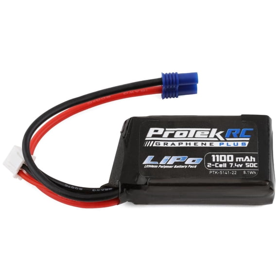 ProTek RC 2S 50C 1100mAh Losi Mini T/B & JRX2 LiPo Battery w/EC2 (PTK-5141-22)