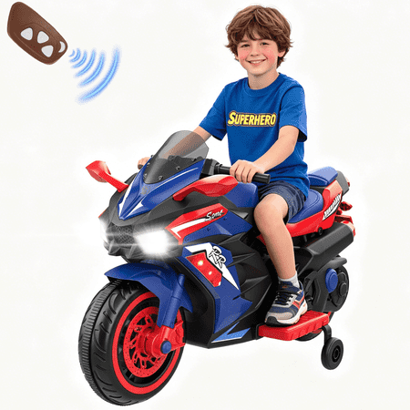 ProToys Motorcycle for Kids 3-5, 12V Electric Ride on Toy, Kids Motorcycle with Remote Control, 3Mph Max