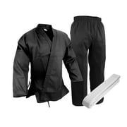 ProWIN Karate Light Weight 7.5 oz Gi Black Uniform Athletic Uniform Set Childrens