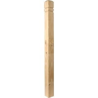 Southern Yellow Pine Double V-Groove Deck Post, 4x4x54 Inches