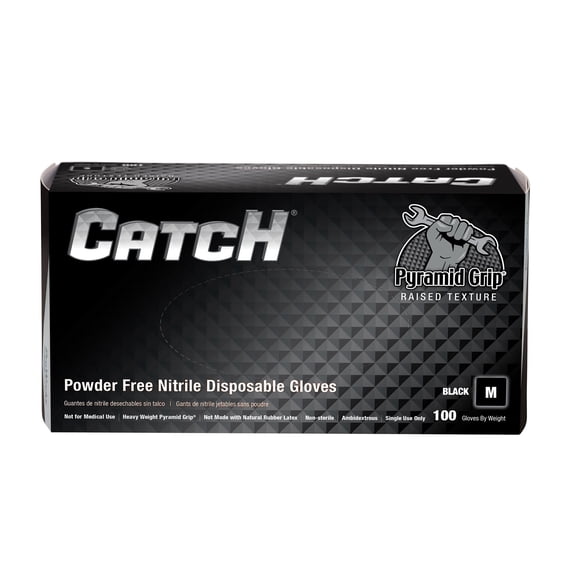 ProWorks Catch 9 Mil Nitrile PwdFree Disp Gloves Black Med
