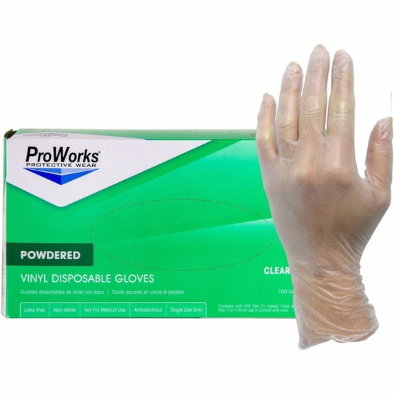 ProWorks Vinyl Powdered Industrial Gloves (gl-v103pm)