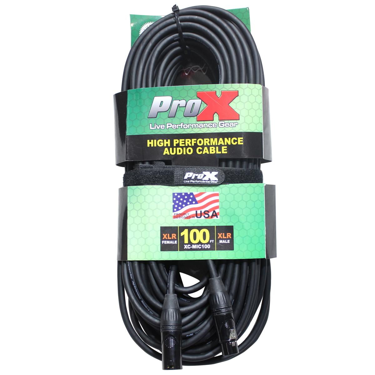 ProX XC-MIC100 100' XLR-F to XLR-M Balanced High Performance Microphone Cable