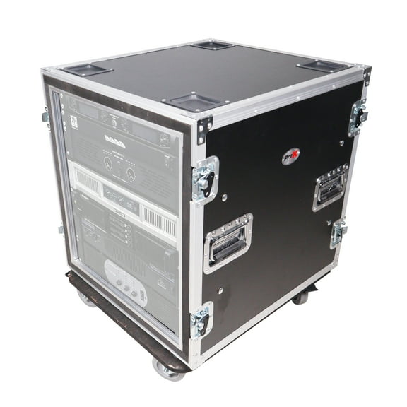 ProX T-12RSP24W Road Case For Amp Rack w/12U Space Shockproof 24" Depth+Casters
